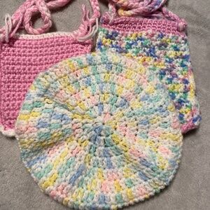 Brand new, hand made purses and hat for little girl